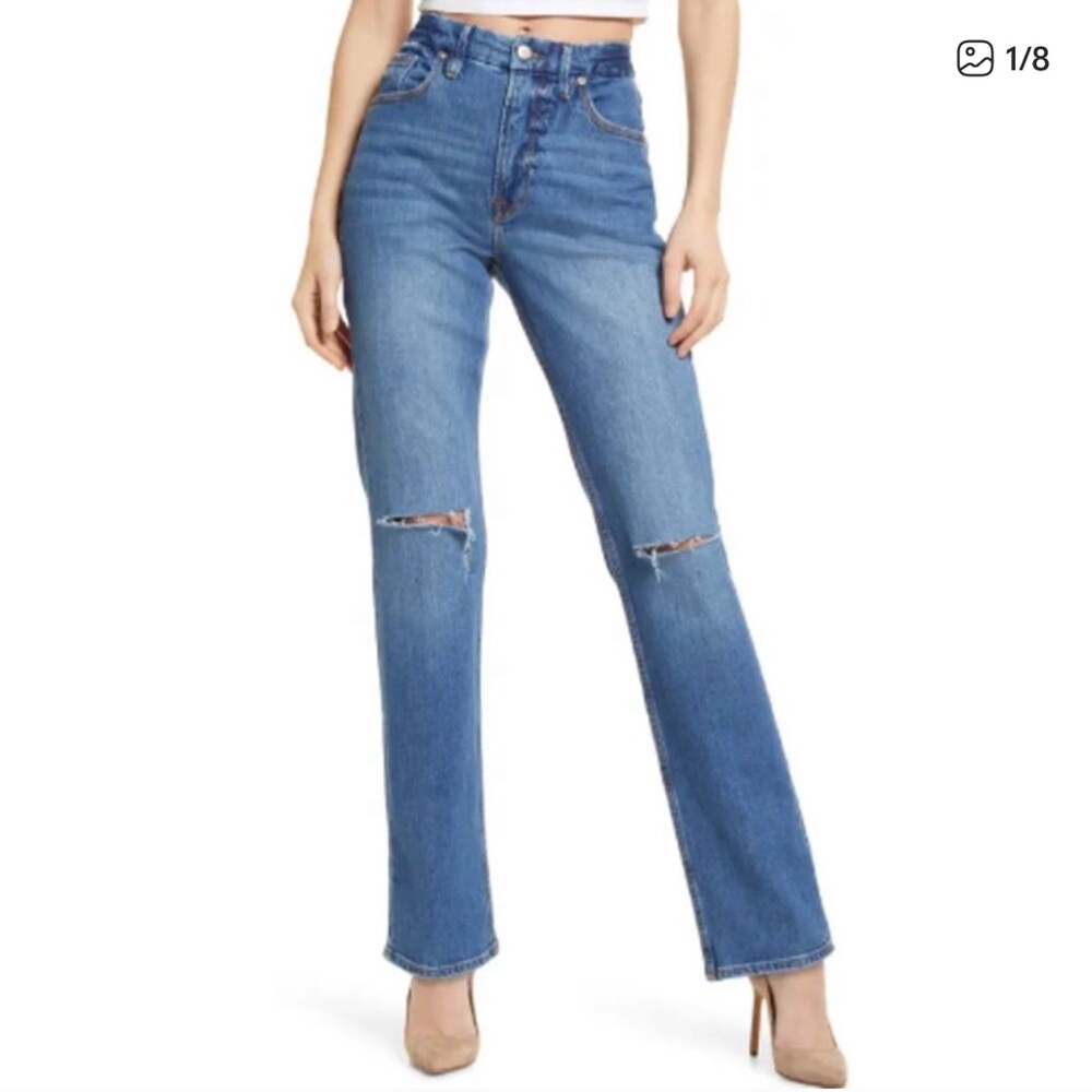 GOOD AMERICAN Good '90s Icon Straight Leg Jeans In Indigo064